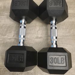 1 Pack Left! 30 Lb Dumbbells 