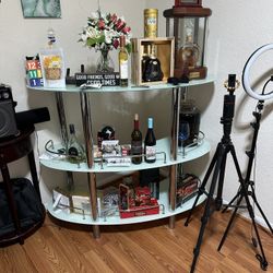 Bar Cart & Cocktail Table With 2 Bar Stool 