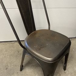 Metal Bistro Chairs, French Vintage Look, Set Of 5