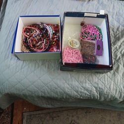 Large jewelry lot / necklaces bracelets wire beads, etc.