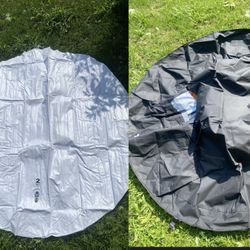 2 NEW Covers for SaluSpa Miami(White Inflatable Air Mattress Cover AND Black Leatheroid Top Cover)