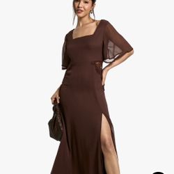Boohoo Brown Maxi Dress Size 12