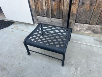 Black Cast Aluminum Patio Ottoman