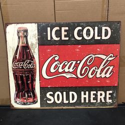 Old metal Tin sign in good condition👍🏻16”x13”