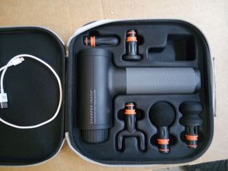 $45 Sharper Image® Powerboost® Deep Tissue Percussion Massager 3.0, 5 Attachments, 6 Speed Settings,Black
