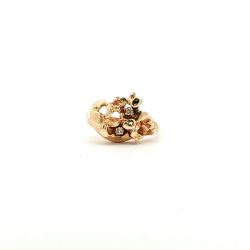 Ladies 10k Yellow Gold Free Form Nugget Diamond Ring Size 9.25 11061273