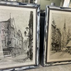 Two Different Vintage Frame Wall Art
