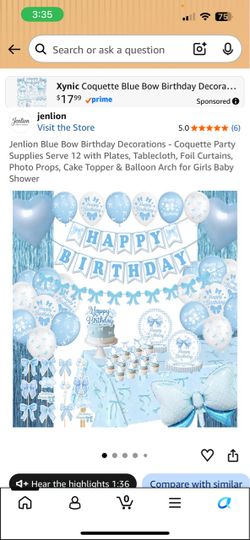 Blue Bow Party Supplies