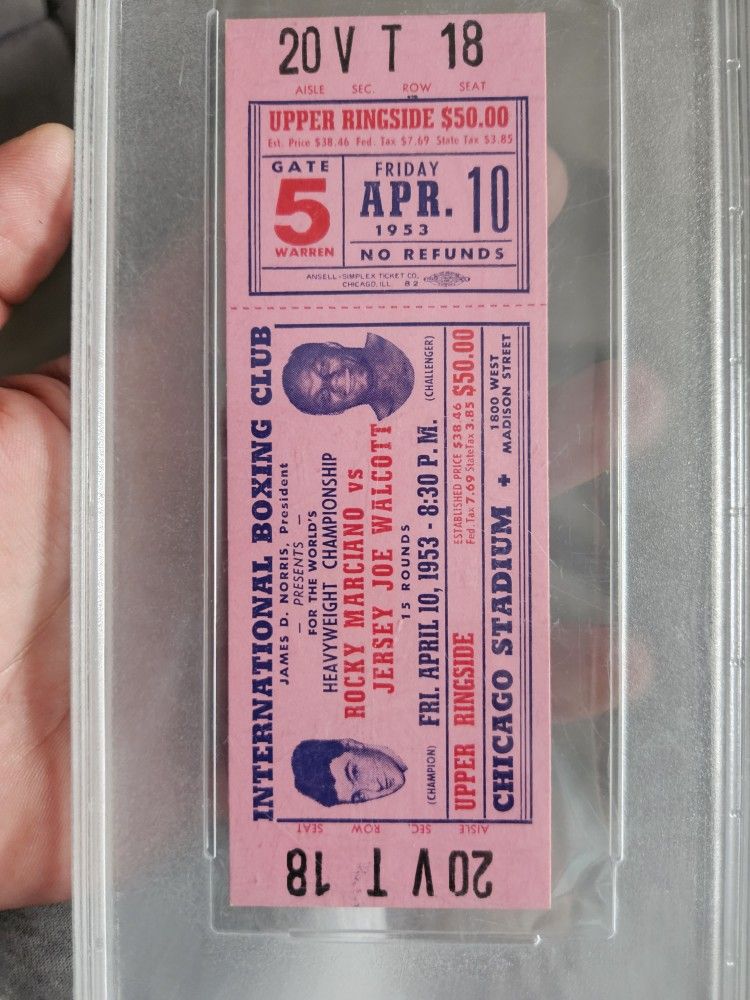 1953 ROCKY MARCIANO TICKET