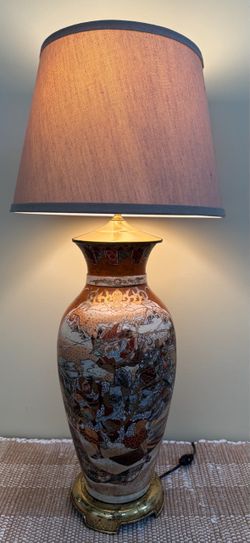 Vintage Japanese Satsuma Vase Lamp