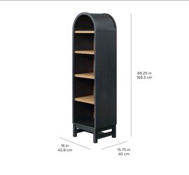 Betterw Homes & Gardens Juliet Narrow Arch Bookcase, Rich Black and Light Honey