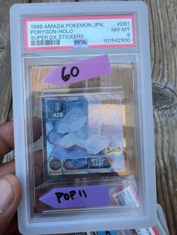 1998 AMADA POKEMON SUPER DX GHOST RARE PORYGON PSA 8 POP 11