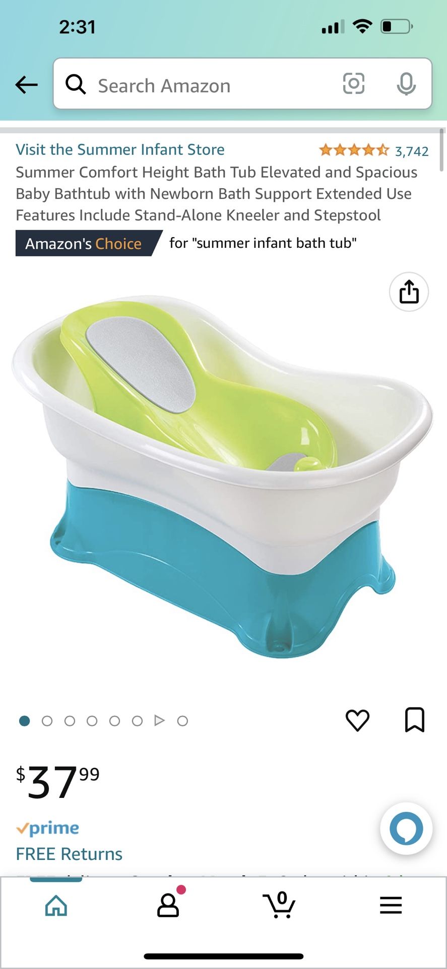 Summer Comfort Height Bath Tub Elevated and Spacious Baby Bathtub with Newborn Bath Support Extended Use Features Include Stand-Alone Kneeler and Step