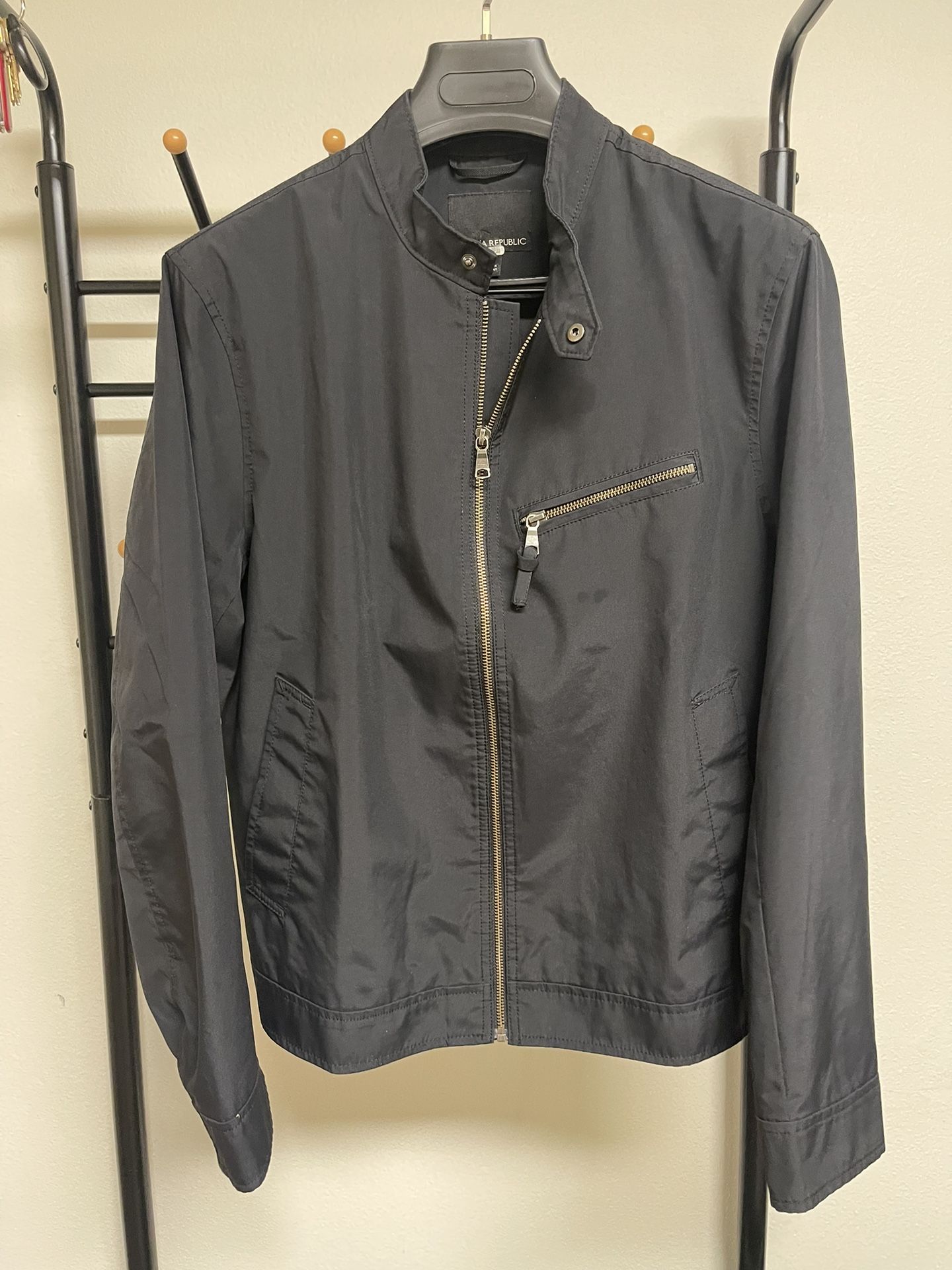 Banana Republic Men’s Black Full-Zip Moto Racer Jacket (Size Medium)