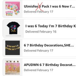 6 7 Birthday Party Items 