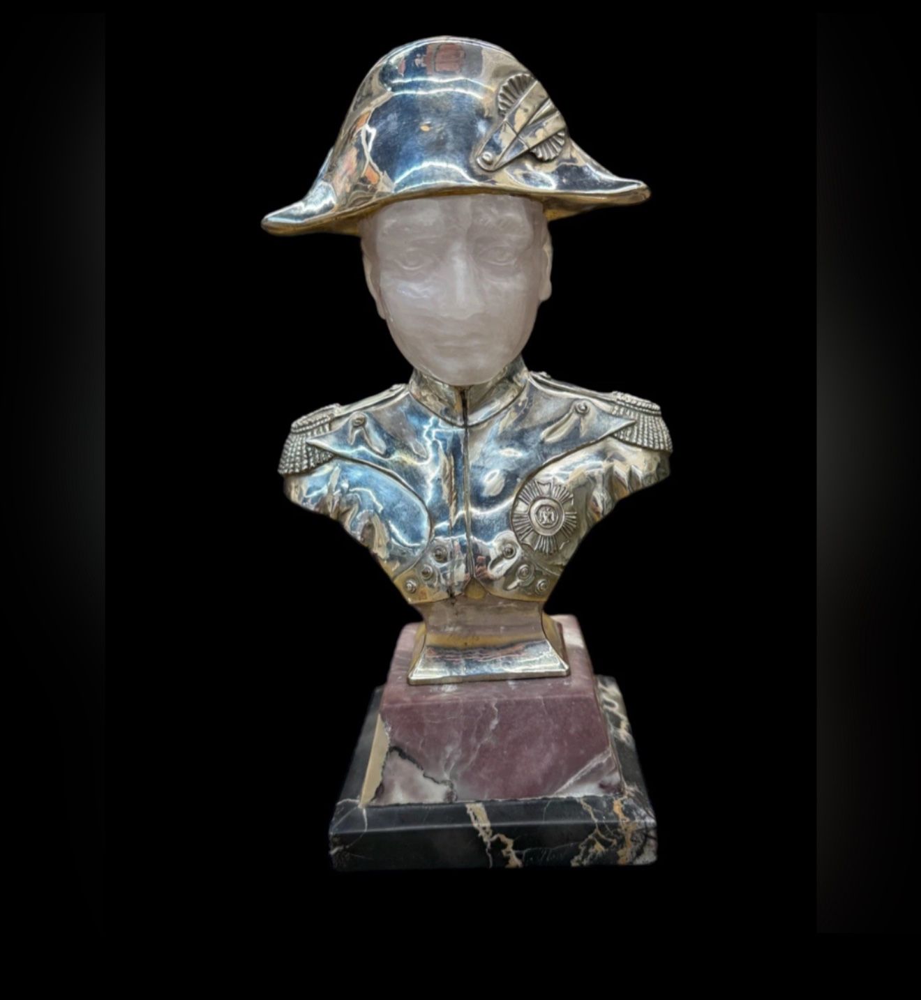 Sterling Marble Soapstone Bust of Napoleon Pedestal 9in Sold in Auction $3500