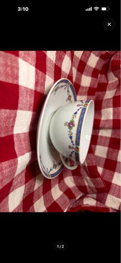 Floral Porcelain Tea Cup and Saucer