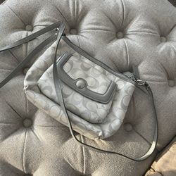 Coach Purse White/Silver 