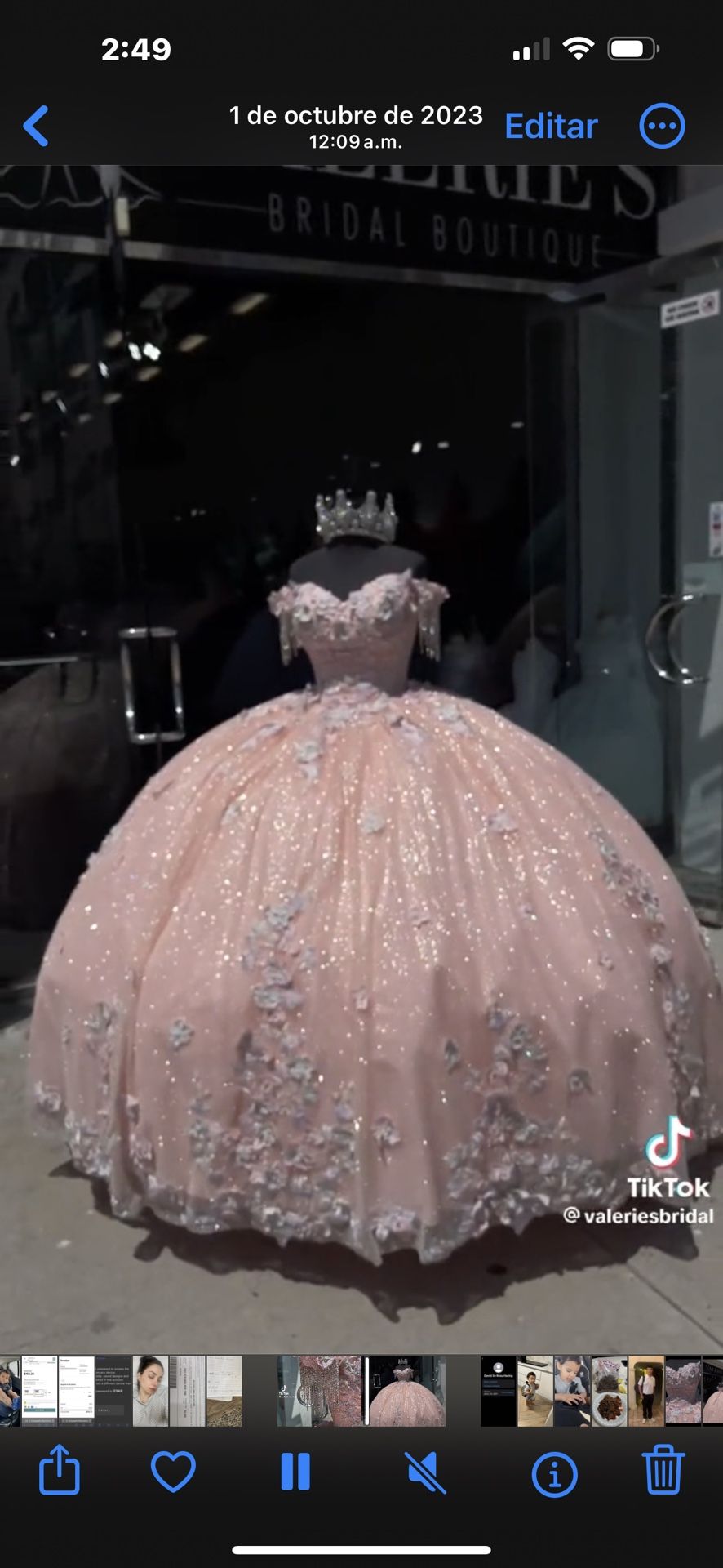Vestido De Quinceañera Pink Bluch, Ramo, Corona, Cofre, Bata De Quince, Crinolina