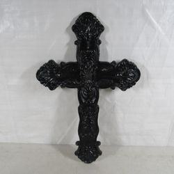 Decorative Cast Iron Vintage Ornate Wall Mount Heavy Cross 20" X 13"
