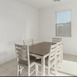 Farmhouse style kitchen table with 6 chairs