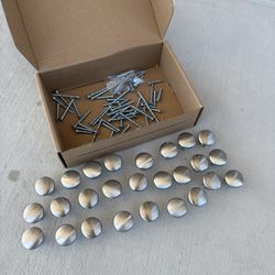 Lot of 26  Nickel Drawer Knobs With Screws . Like new. Retails $2.52 each. 