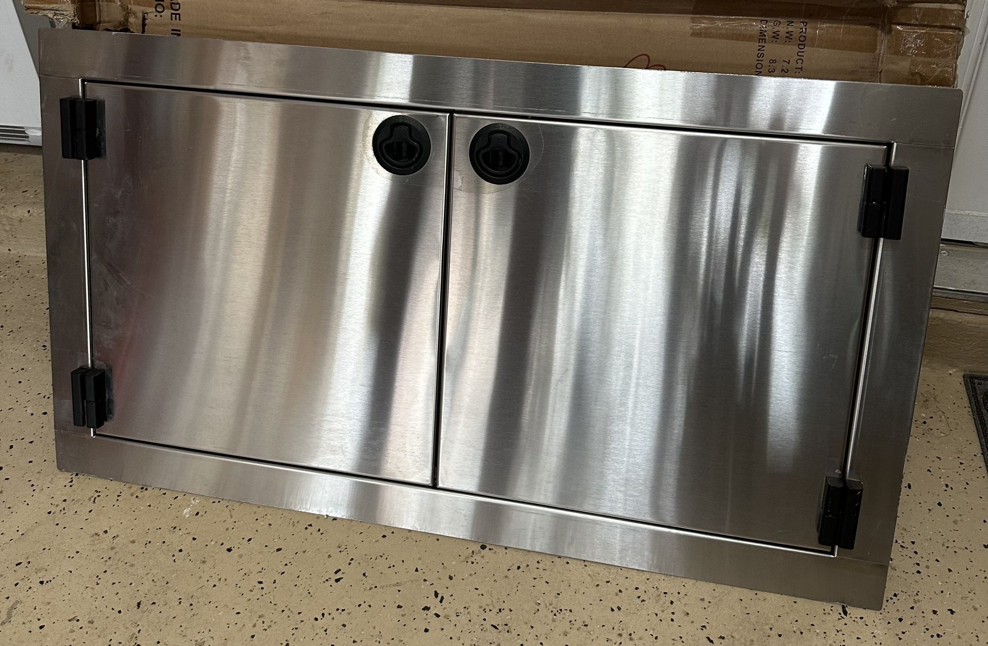 2 Stainless Steel Double Door Sets For Outdoor Kitchen Island BBQ or Access Storage Cabinet