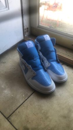 Baby blue & white Jordan 1’s