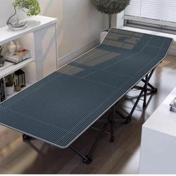 Comfortable Camping Sleeping Cots for Adults max Loading 551lbs, Folding Camping Cot Bed Queen Double Layer Oxford, for Camping Hiking Travel Home