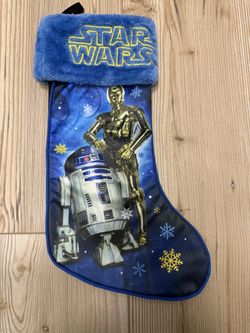 Star Wars CHRISTMAS STOCKING R2 D2 C3PO Blue Excellent Lucas Arts