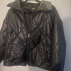 Leather Puff Jacket