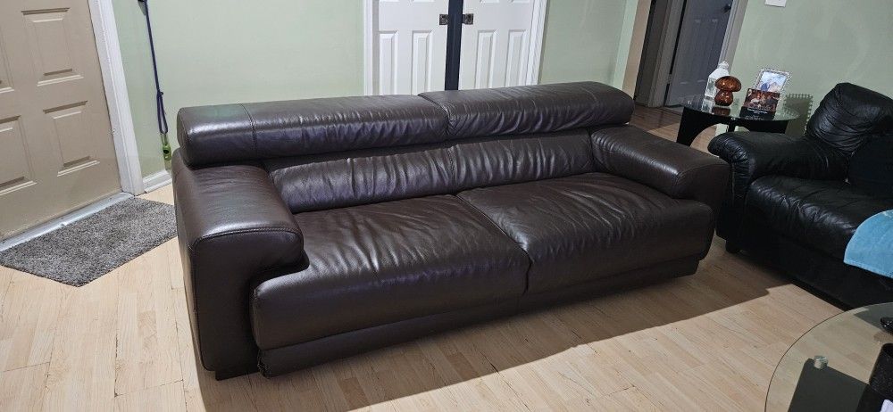 Brown Leather Sofa
