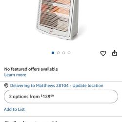 Room heater 1500W Ultra Quiet Quartz Radiant Heater, White