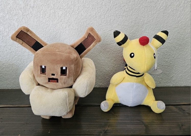 Eevee And Ampharo Plush Toys