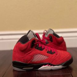 Jordan Air Jordan 5 Red Suede High Top Boys' Basketball Sneakers