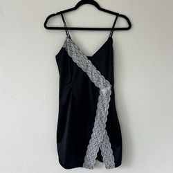 Women’s black slip dress