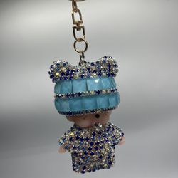 Full diamond labubu Keychain(blue)