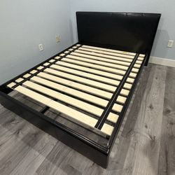 Queen Bed Frame  - Black with Headboard 