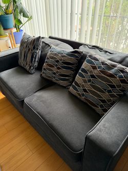 Dark Gray Fabric Sofa Couch