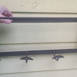 Rustic Brown Metal Coat Hanger With Shelf 