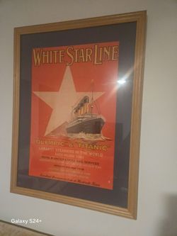 Historical White Star Line Titanic and Olympic framed poster
