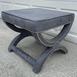 Safavieh Mystic Ottoman Velvet Grey NEW $210