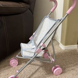 Star Print Fold Up Doll Stroller