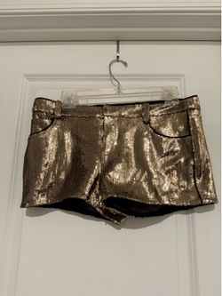 Juicy Couture Metallic Gold High-Waist Sequin Shorts size 4
