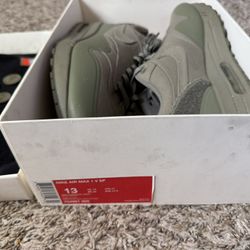 NIKE AIR MAX 1 V SP PATCH STEEL GREEN ARMY OLIVE PATCHES 704901-300 Sz.13