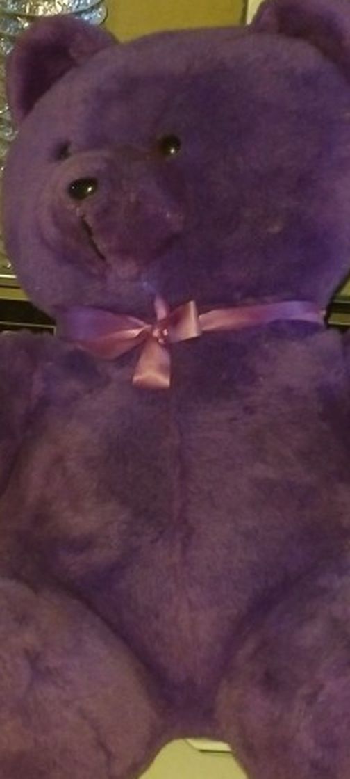 A Large Purple Teddy Bear Good Condition Lakewood Ohio No Pets Or Cigarette Smells