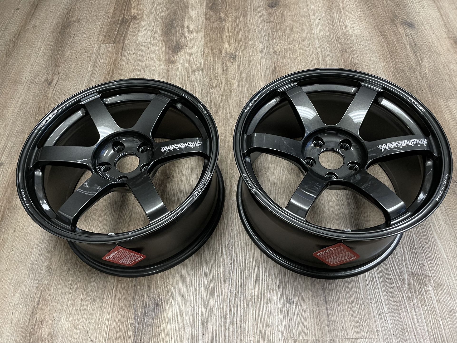 Volk TE37 Saga S-Plus 18x9 +35/18x10 +35 5x114.3 Diamond Black (Brand New Set of 4, Staggered)