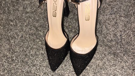 Black sparkly heels