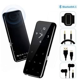 MP3 Player - Bluetooth 4.1 Sport Metal Touch Button Music Player Armband, Build in Speaker, 60 Hours Playback Time, HiFi Sound Voice Recorder FM Radi