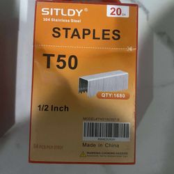 SITLDY 2 Pack 3300 QTY Counts T50 Staples, 20 Gauge 1/2 Inch